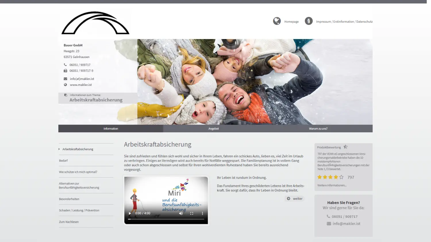 Arbeitskraftabsicherung von Bauer GmbH