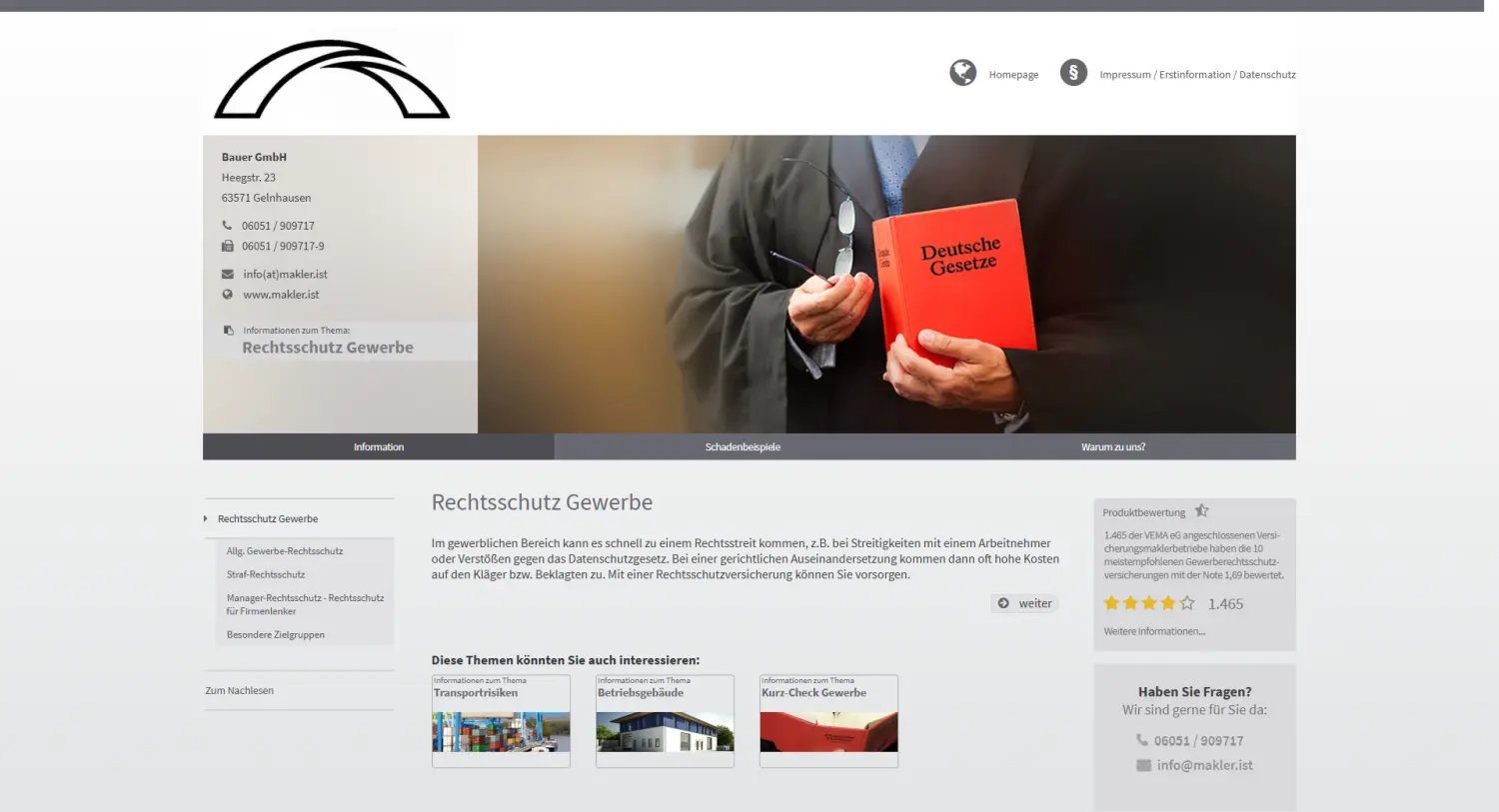 Rechtsschutz Gewerbe von Bauer GmbH