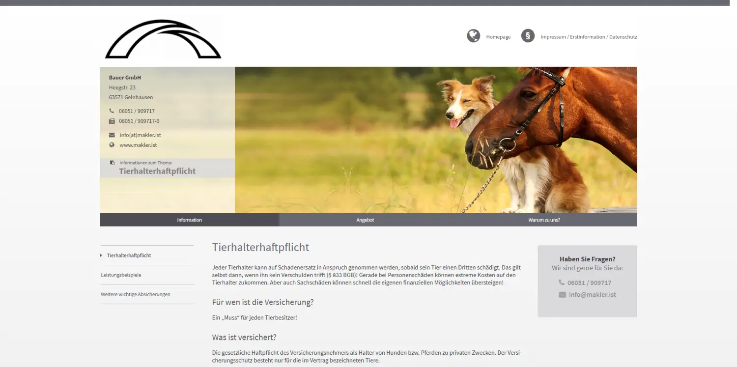 Tierhalterhaftpflicht von Bauer GmbH